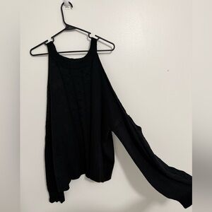 SHEIN Black Curve Sweater with Open Arms
